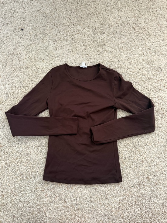Garage Tops - Garage Women's Long Sleeve Crewneck Top - Dark Brown